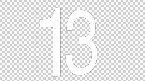 Number 13 - Clean 3D rotating title - with Alpha Channel Stockbeeldmateriaal 47911271