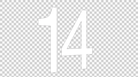 Number 14 - Clean 3D rotating title - with Alpha Channel Stockbeeldmateriaal 47910906