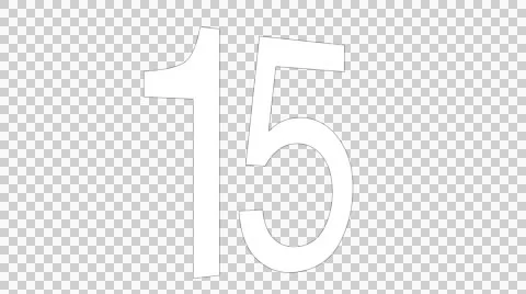 Number 15 - Clean 3D rotating title - with Alpha Channel Stockbeeldmateriaal 47911069