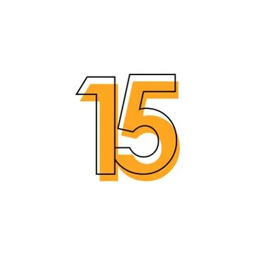 Number 15 Vector Template Design Illustration Design for Anniversary Celebrat Illustrazione stock