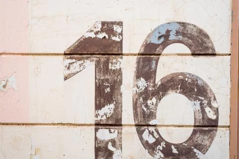 Number 16 texture 스톡 사진