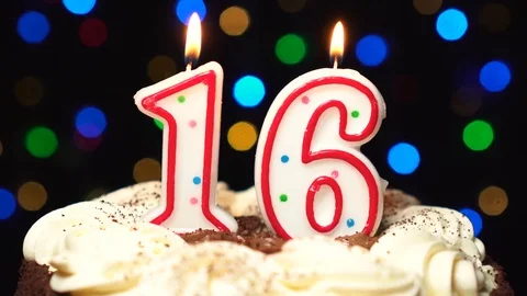 White Birthday Cake Number 16 Golden Stock Photo 1643270011 | Shutterstock
