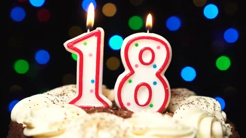 Number 18 on top of cake - eighteen birt... | Stock Video | Pond5