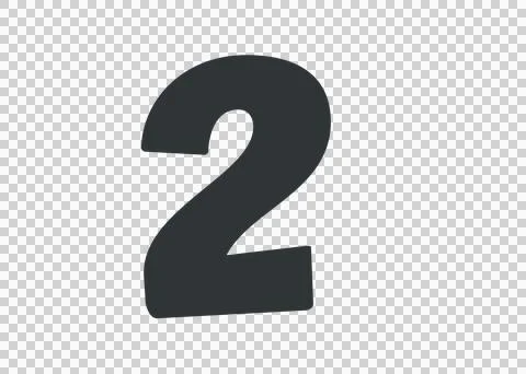 Number 2 Bold Black Digit Two Character typography white Stock Illustration