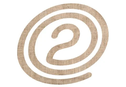 Number 2 with burlap texture on white background Illustrazione stock