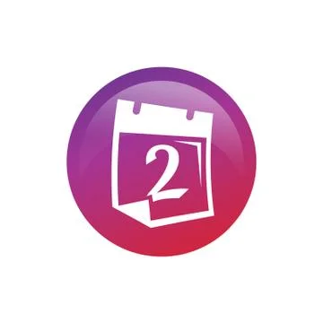 Number 2 on calendar icon Stock Illustration