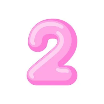 Number 2 candy font. Caramel alphabet two. lollipop lettering. Sweet ABC sign Stock Illustration