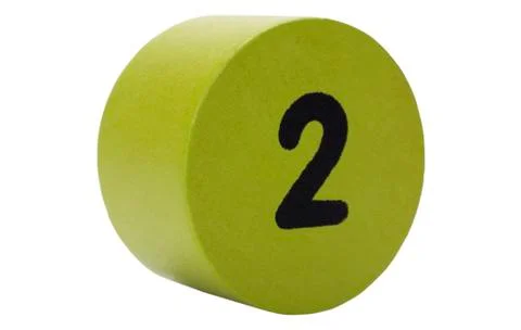 Number 2 in a circular shape block Stock Photos