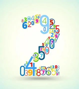 Number 2, colored font from numbers Stock Illustration
