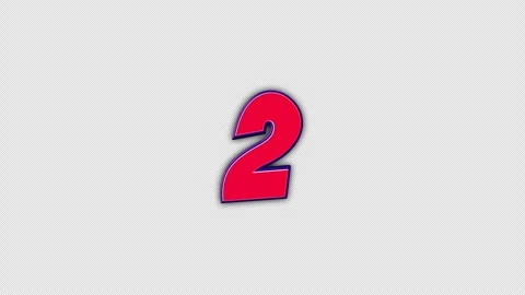 Number 2 Comic Text Animation Background on Alpha Channel, Loop Stockbeeldmateriaal 304906344