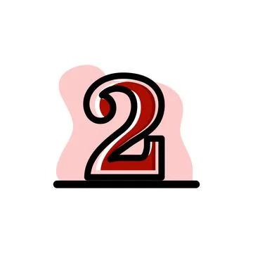 Number 2 Conceptual Icon Vector Illustration Design Stock Illustration