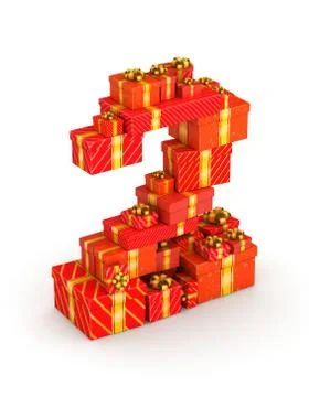Number 2 from gifts Illustrazione stock