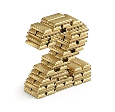 Number 2 from gold bars Ilustración de archivo