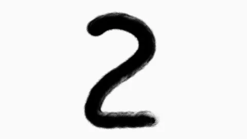 Number 2 Hand Drawn Animation With Brush Stroke Stock Footage 300296398
