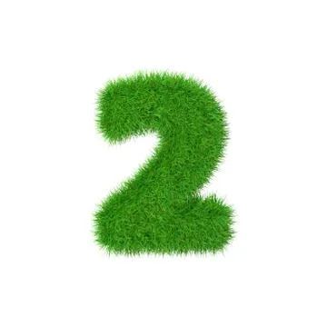 Number 2 isolated on white, 3d illustration Stock Illustration