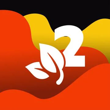 Number 2 Leaf Logo Stock Illustration