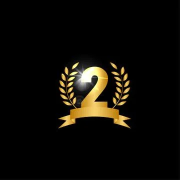 Number 2 logo icon template Illustrazione stock