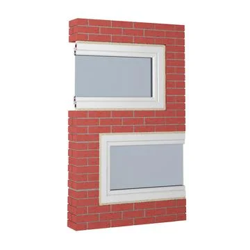 Number 2 made of bricks and fragment of window Illustrazione stock