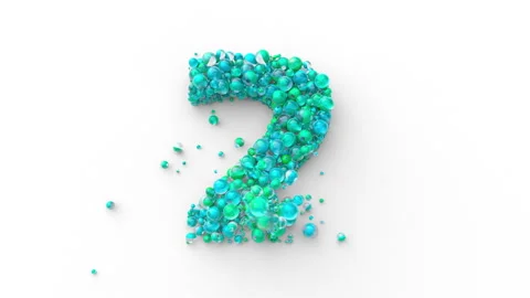 Number 2 made with Glass Balls Stock Footage 253598485