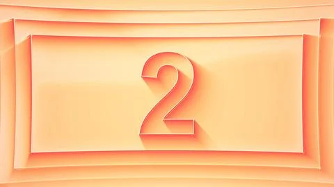 Number 2. Minimalistic embossed number with glittering lights. Stock Illustration