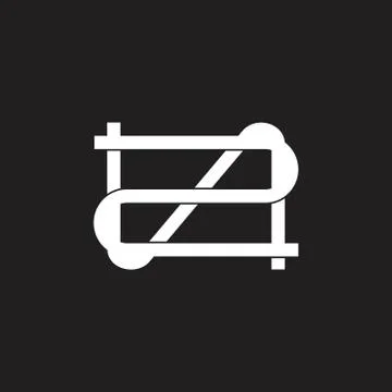Number 2 simple thin line geometric logo vector Stock Illustration