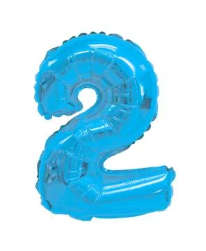 Number 2 (two) from balloons light blue Stock Photos