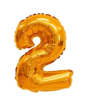 Number 2 (two) from balloons orange Stock Photos
