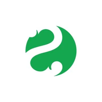 Number 2 two circle logo vector Stock Illustration