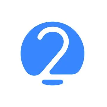 Number 2 two font logo vector blue icon Ilustração Stock