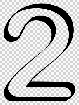 Number 2 - two isolated on transparent background Stock Illustration