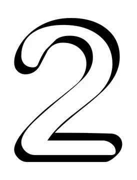 Number 2 - two isolated on white background Stock Illustration