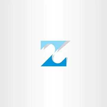 Number 2 two or letter z blue icon logo vector Stock-Illustration