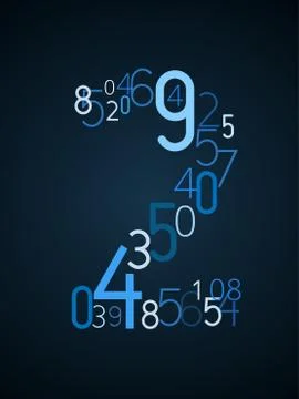 Number 2, vector font from numbers 스톡 일러스트