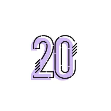 Number 20 Vector Template Design Illustration Design for Anniversary Celebrat Stock Illustration