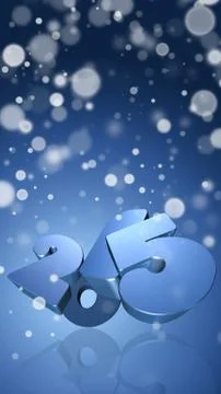 Number 2015 in 3d on blue background with snowflakes Stock Illustration