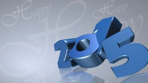 Number 2015 in 3d on gray background Stock Illustration