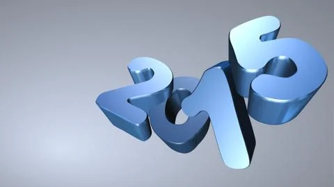 Number 2015 in 3d on gray background Stock Illustration