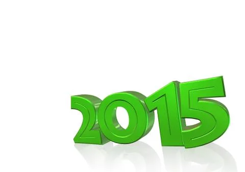 Number 2015 in 3d on white background Stock Illustration