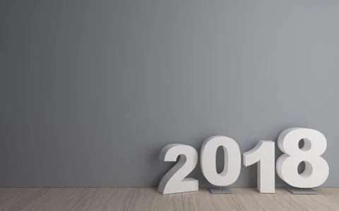 Number 2018 in the room Stock Illustration