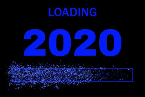 A number (2020) and a loading bar for New Year's Eve Stock Illustration