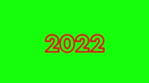 Number 2022, Happy New Year. Glowing red lettering appears. Green screen Stock Footage 165926853
