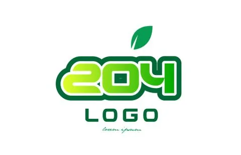 Number 204 numeral digit logo icon design Stock Illustration