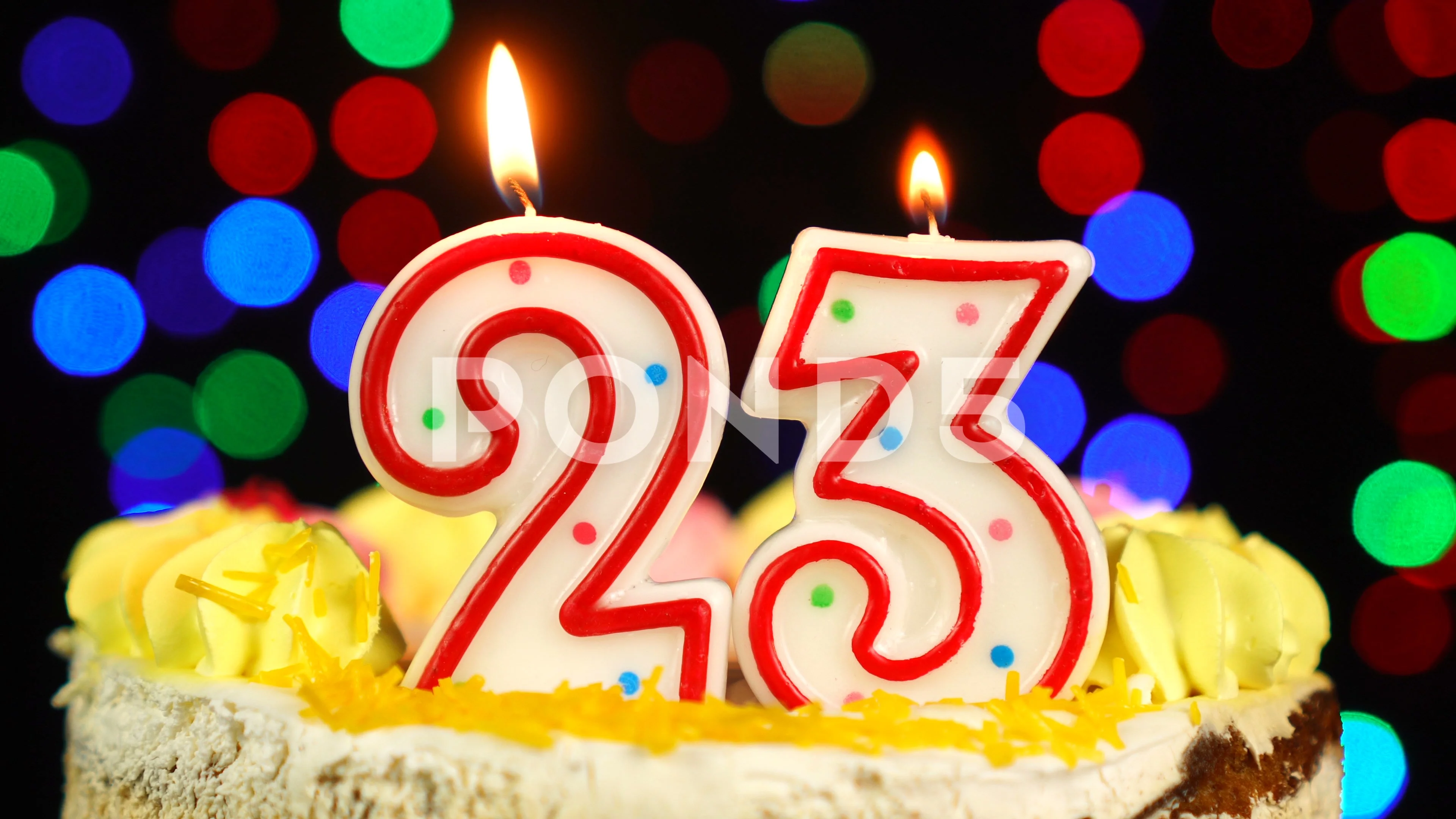 Number 23 Happy Birthday Cake With Burni... | Stock Video | Pond5