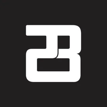 Number 23 simple geometric line logo vector Illustrazione stock