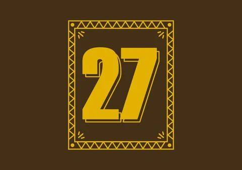 Number 27 in retro rectangle frame Stockillustratie