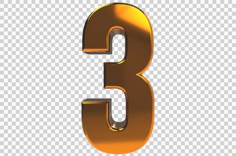 Number 3 3d render illustration PNG Transparent Background Stock Illustration