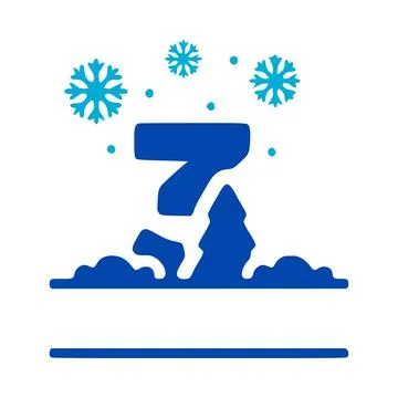 Number 3 and winter composition monogram, vector logo, emblems or initial des Stock Illustration