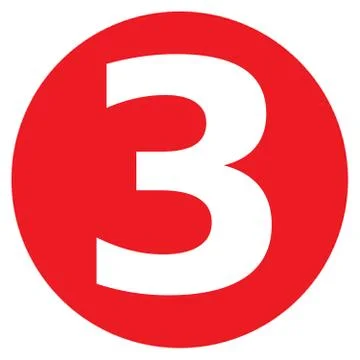 The Number 3 Big Red Dot Letters And Numbers White Capitalized Font On A Big  Stock Illustration