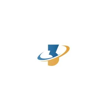 Number 3 circle Logo, Concept Number 3 + icon circle vector 库存插图