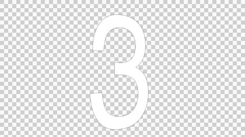 Number 3 - Clean 3D rotating title - with Alpha Channel Stockbeeldmateriaal 47911536